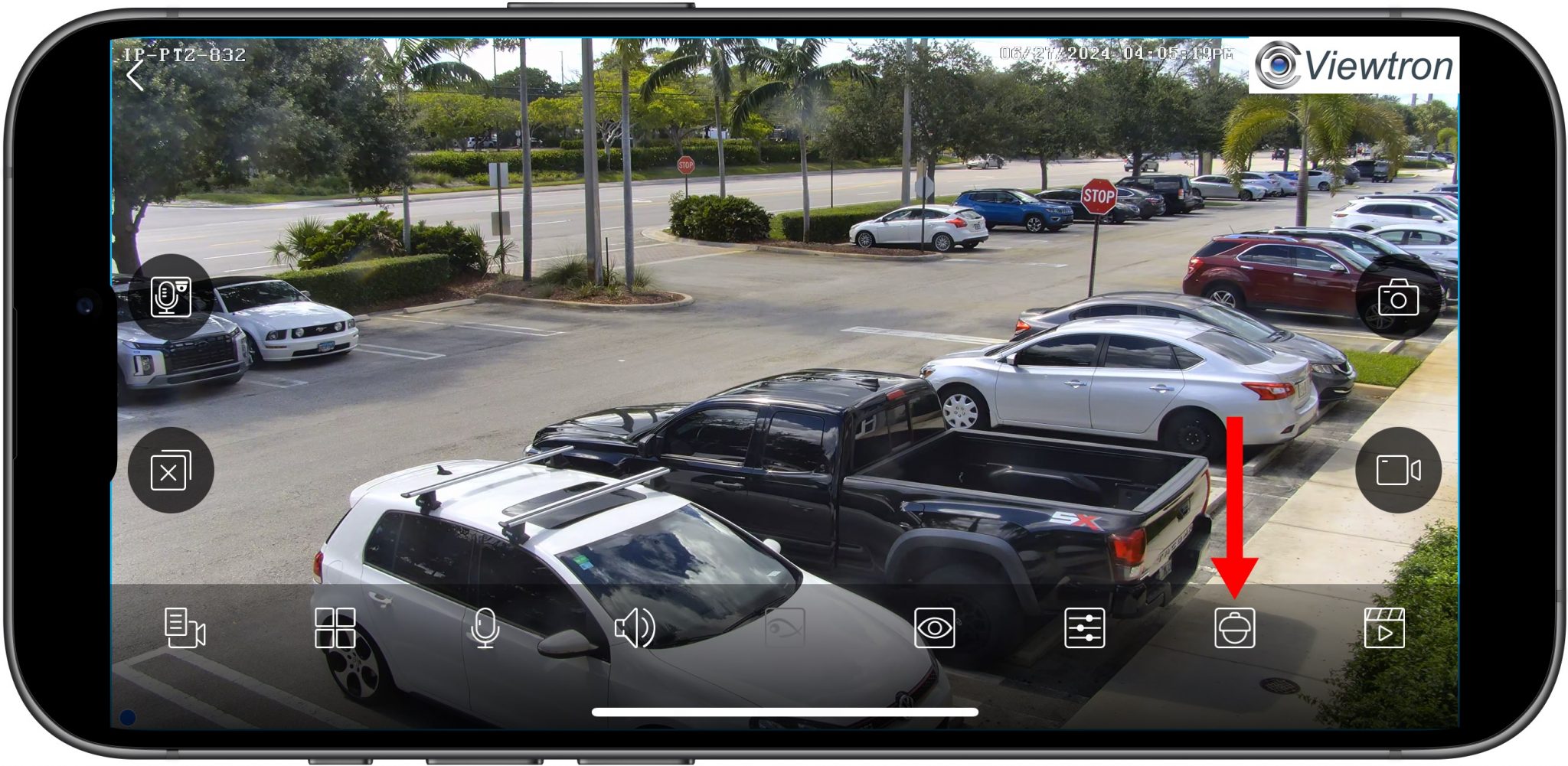 Mobile App PTZ Camera Controls