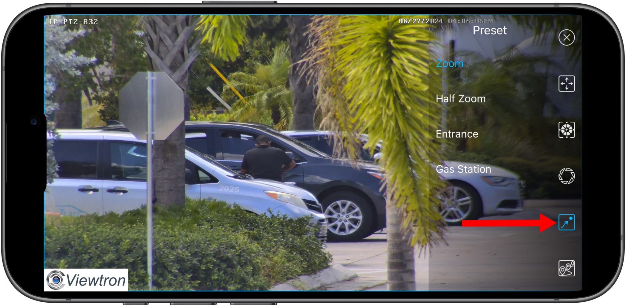 iPhone App PTZ camera controls