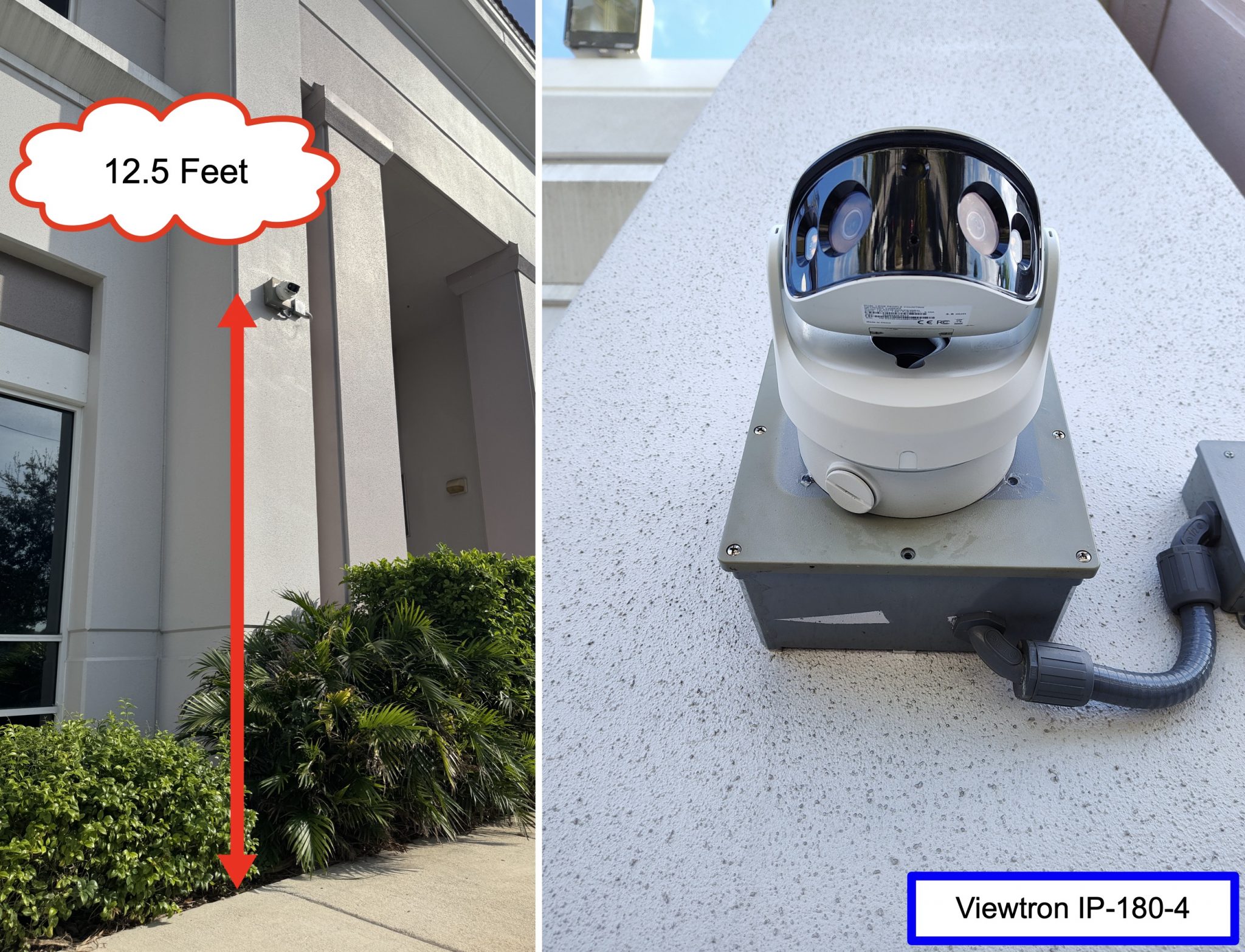 180 degree security camera installation