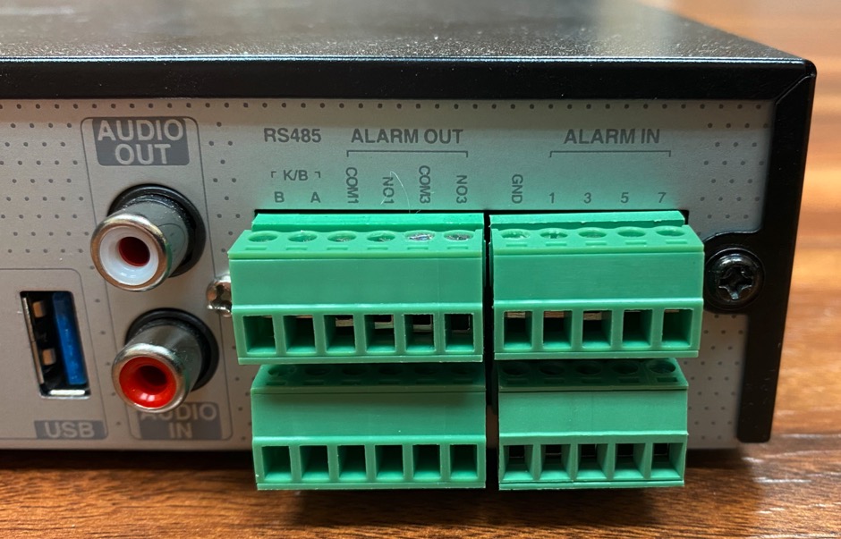 security DVR alarm input / alarm output terminal block